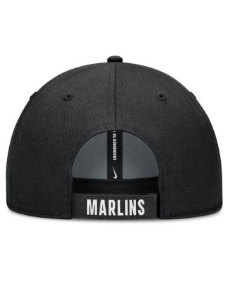Men's White/Black Miami Marlins Club Performance Adjustable Hat