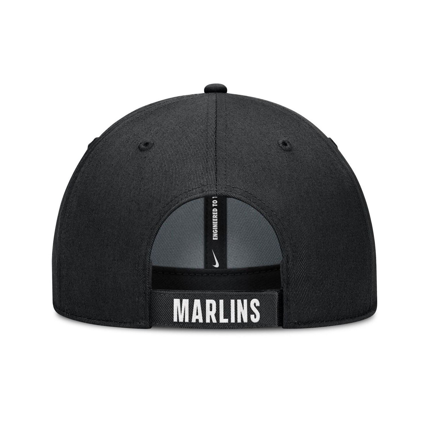 Men's White/Black Miami Marlins Club Performance Adjustable Hat