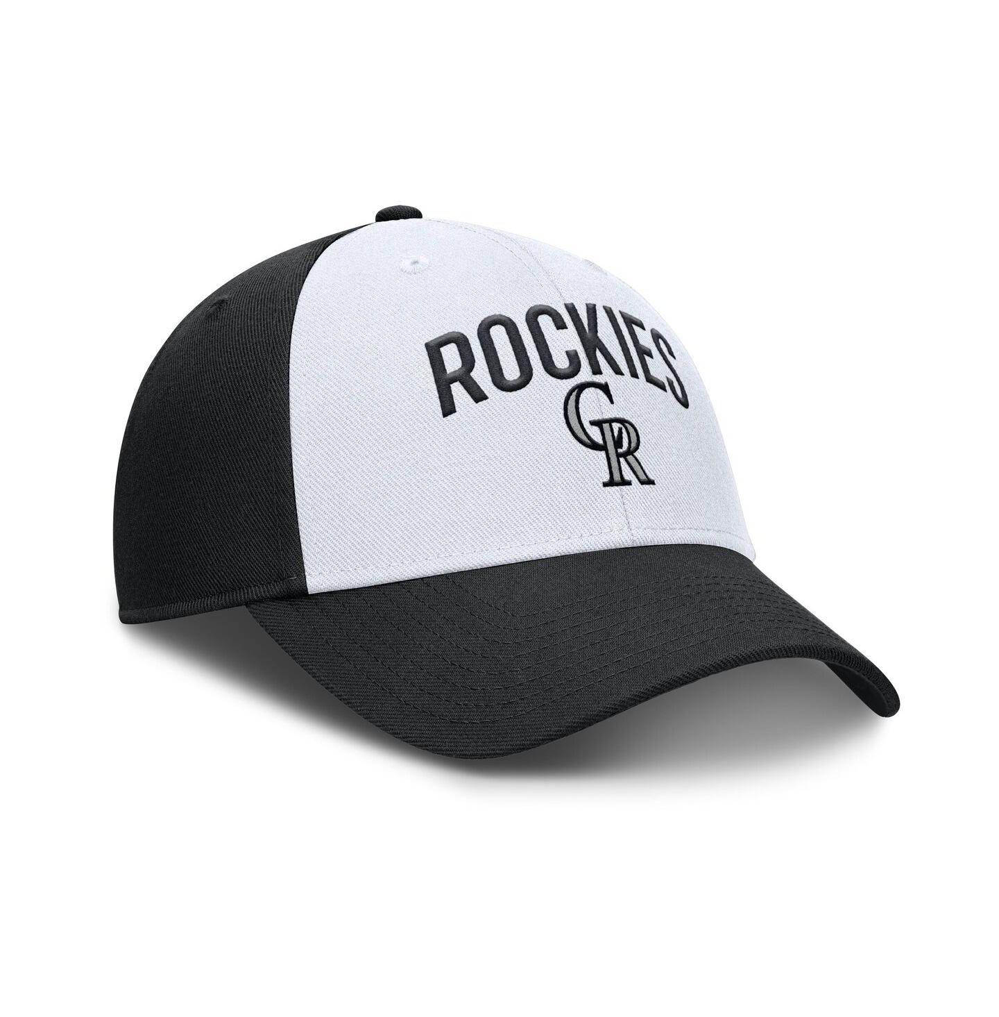 Мужская кепка Nike White/Black Colorado Rockies Club Performance Adjustable Hat — фото 3