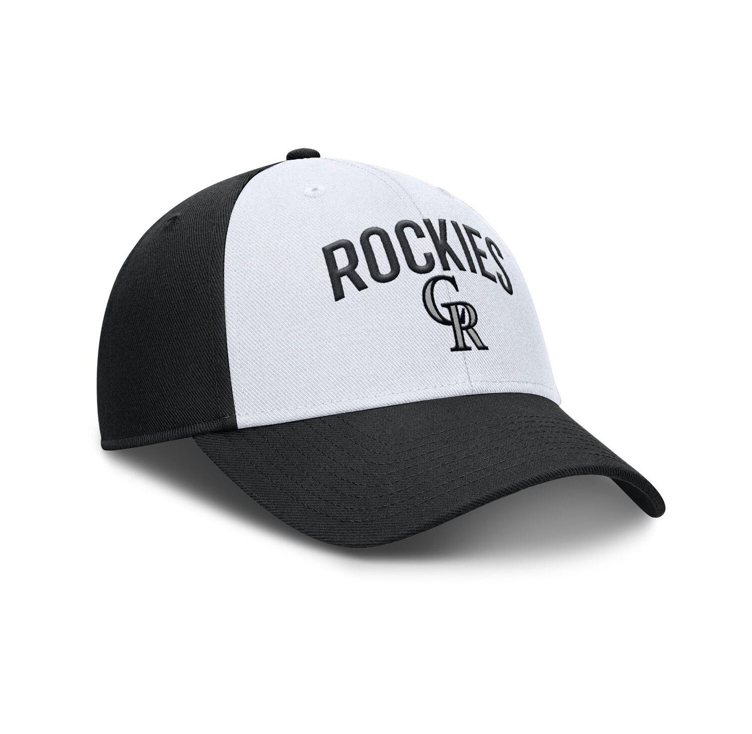 Men's White/Black Colorado Rockies Club Performance Adjustable Hat