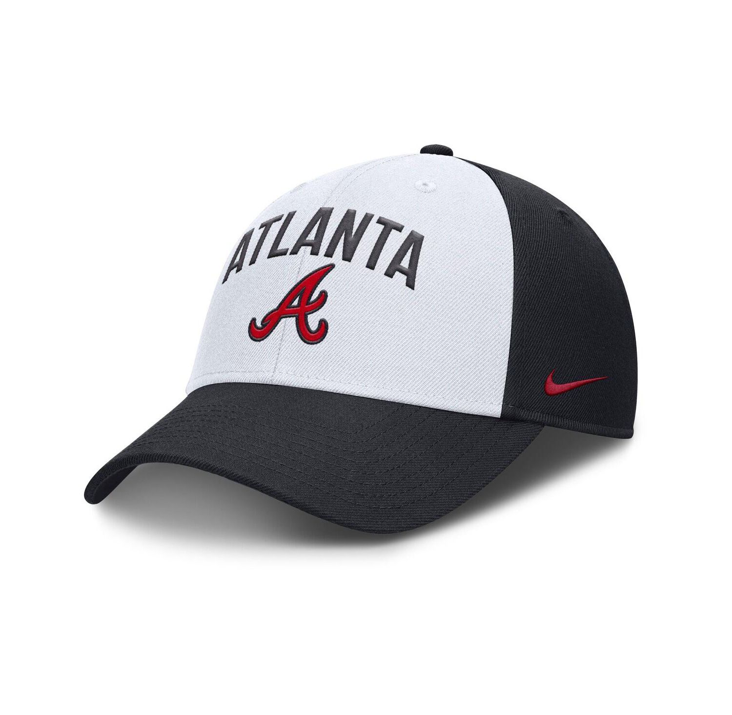 Men's White/Navy Atlanta Braves Club Performance Adjustable Hat