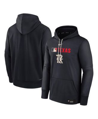 Nike - Men's Black Texas Rangers Authentic Collection City Connect Therma Pullover Hoodie