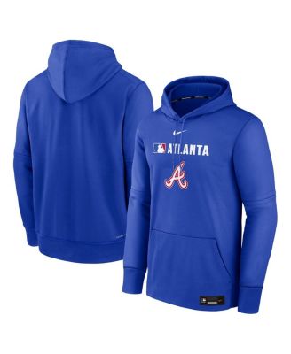 Nike - Men's Royal Atlanta Braves Authentic Collection City Connect Therma Pullover Hoodie
