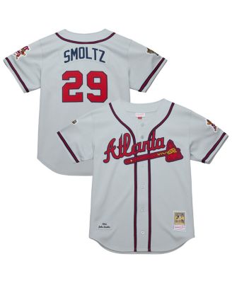 Mitchell & Ness - Men's&nbsp; John Smoltz Gray Atlanta Braves 1995 Throwback Authentic Jersey