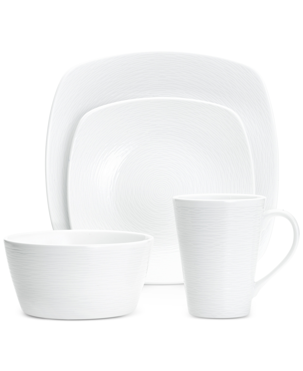 Swirl 4-Pc. Square Place Setting - White