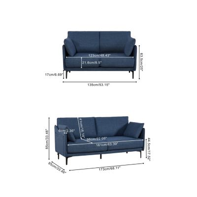 Streamdale 2 Seater Sofa For Primary Living Space, Bed Room, Office, 2 Pillows,Metel Legs