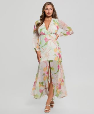 Women'e Talia Tropical-Print Front-Slit Maxi Dress