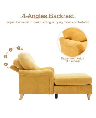 Streamdale Modern Mid-Century Indoor Oversized Chaise Lounger Comfort Sleeper Sofa with Soild Wood Legs