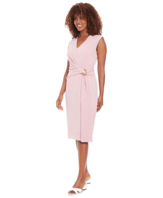 Women's V-Neck Twist-Front Sleeveless Dress