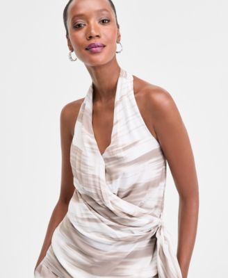 Women's Printed Wrap Top, Exclusively at Macy's