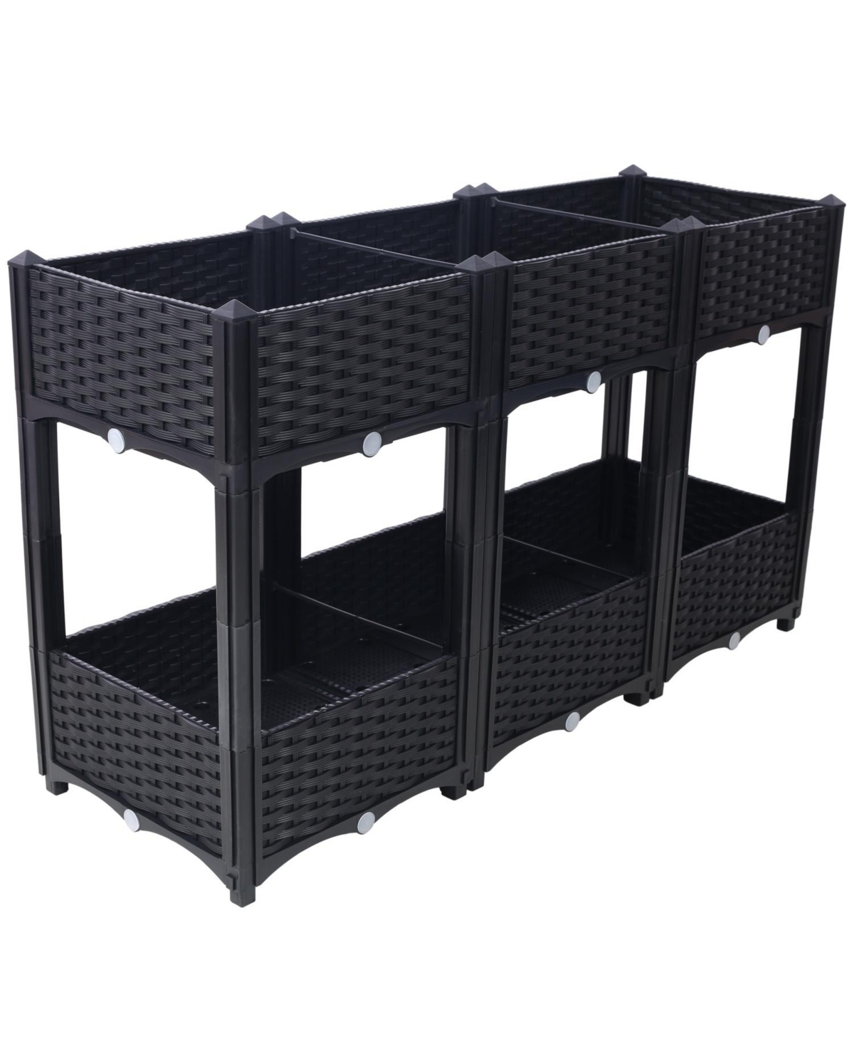 Streamdale Raised Garden Beds, 47.2"x15.7"x27.7", Black