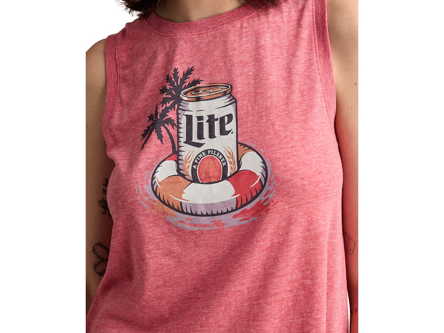 Женская футболка Lucky Brand Miller Lite Floaty Sleeveless, цвет: Коралловый — фото 4