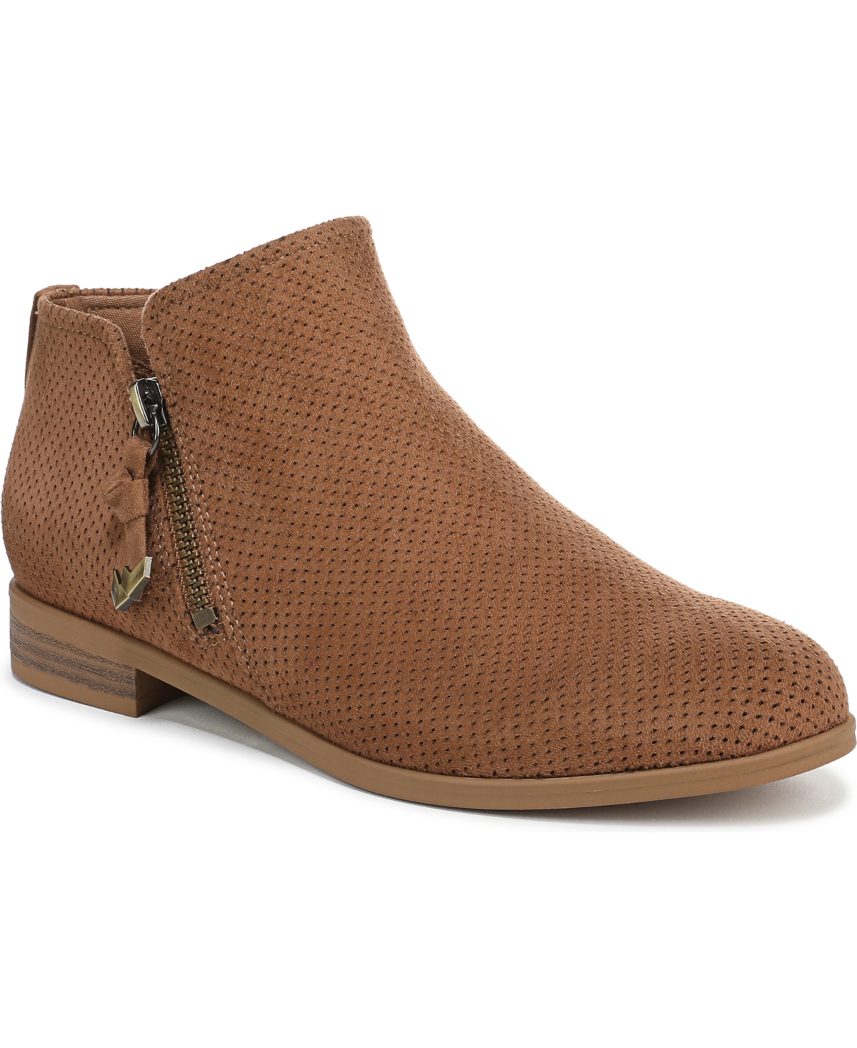 Women's Reverie Block Heel Zip Short Boots - Honey Brown Microfiber