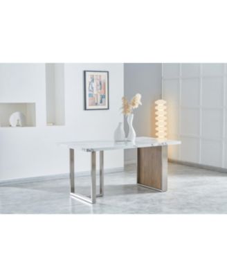 Elegant Walnut MDF Dining Table for 6-8