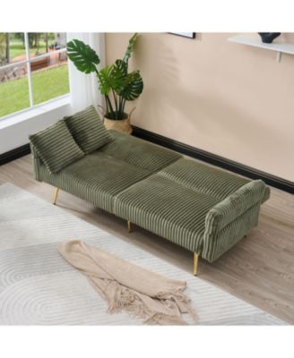 Streamdale 79 inch corduroy sofa bed, foldable double sofa bed with folding armrests, suitable for living rooms and small spaces