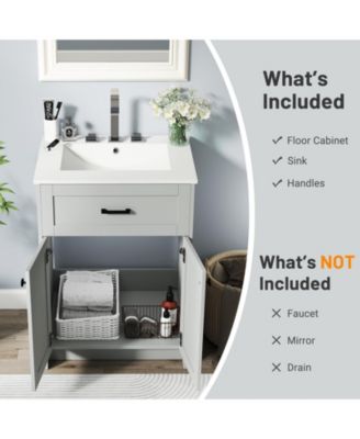 Bathroom Vanity Unit with Basin and 2 Doors