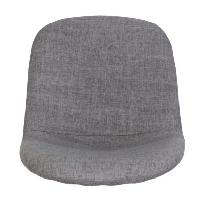 Two Light Grey Fabric Dining Chairs with Iron Legs