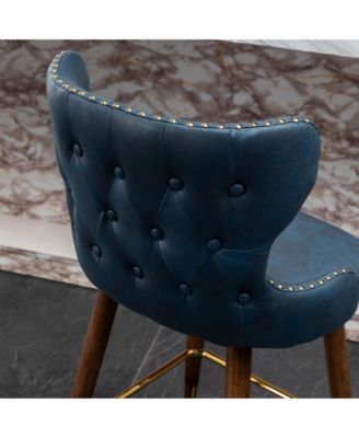 Streamdale Mid-Century Modern Suede-Like Counter Height Stools (Set of 2)