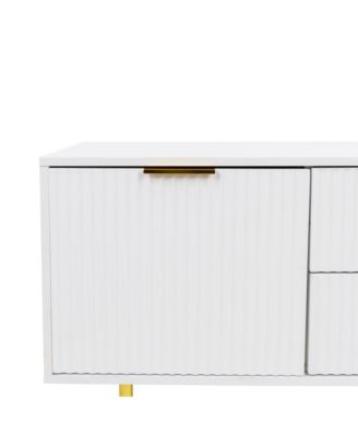 Streamdale Modern warm white TV cabinet, for Living Room Bedroom