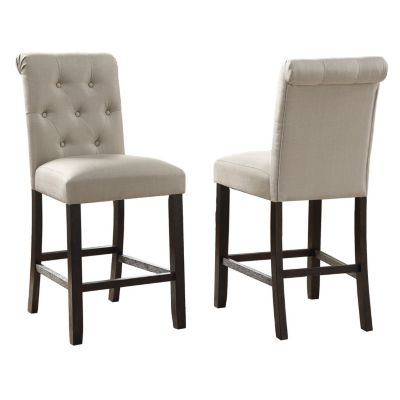 Solid Wood Tufted Asons Counter Height Stool, Set of 2