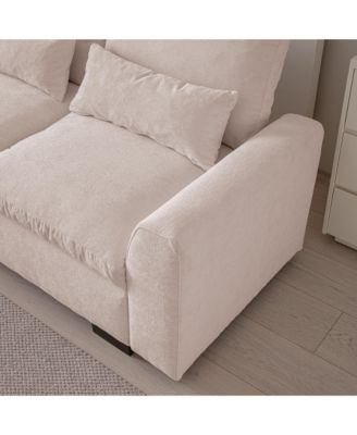 Elegant Reversible Ottoman Sofa with USB Ports and Storage