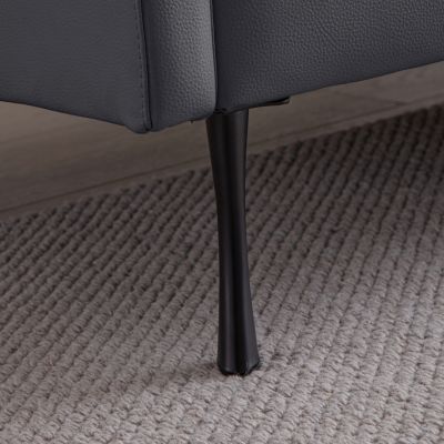 Contemporary Technical Leather Sofa with Reversible Chaise Lounge