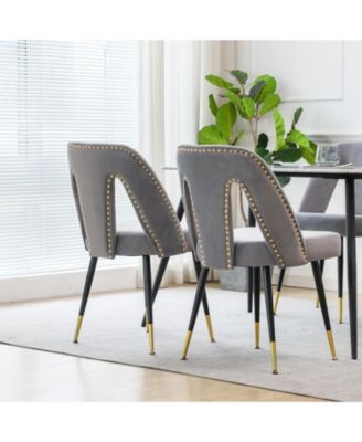 Akoya Velvet Dining Chair with Nailheads