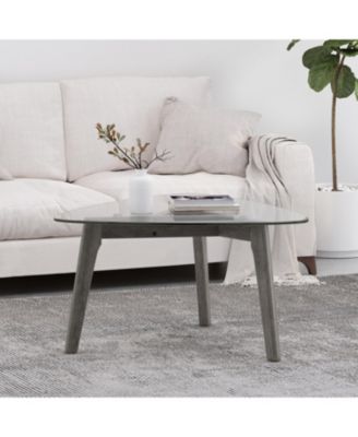 Stylish and Sturdy Wood Coffee Table with Ample Storage and Open Shelf