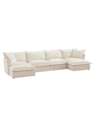 Slipcovered U-Shape Sectional Sofa Wide, Deep, & Cozy