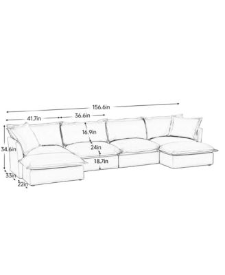 Slipcovered U-Shape Sectional Sofa Wide, Deep, & Cozy