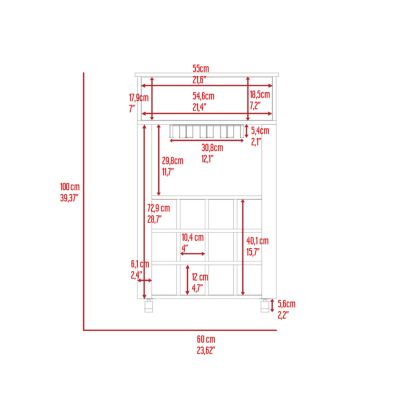 Streamdale Ambler 1-Drawer 12-Bottle Wine Cabinet Light