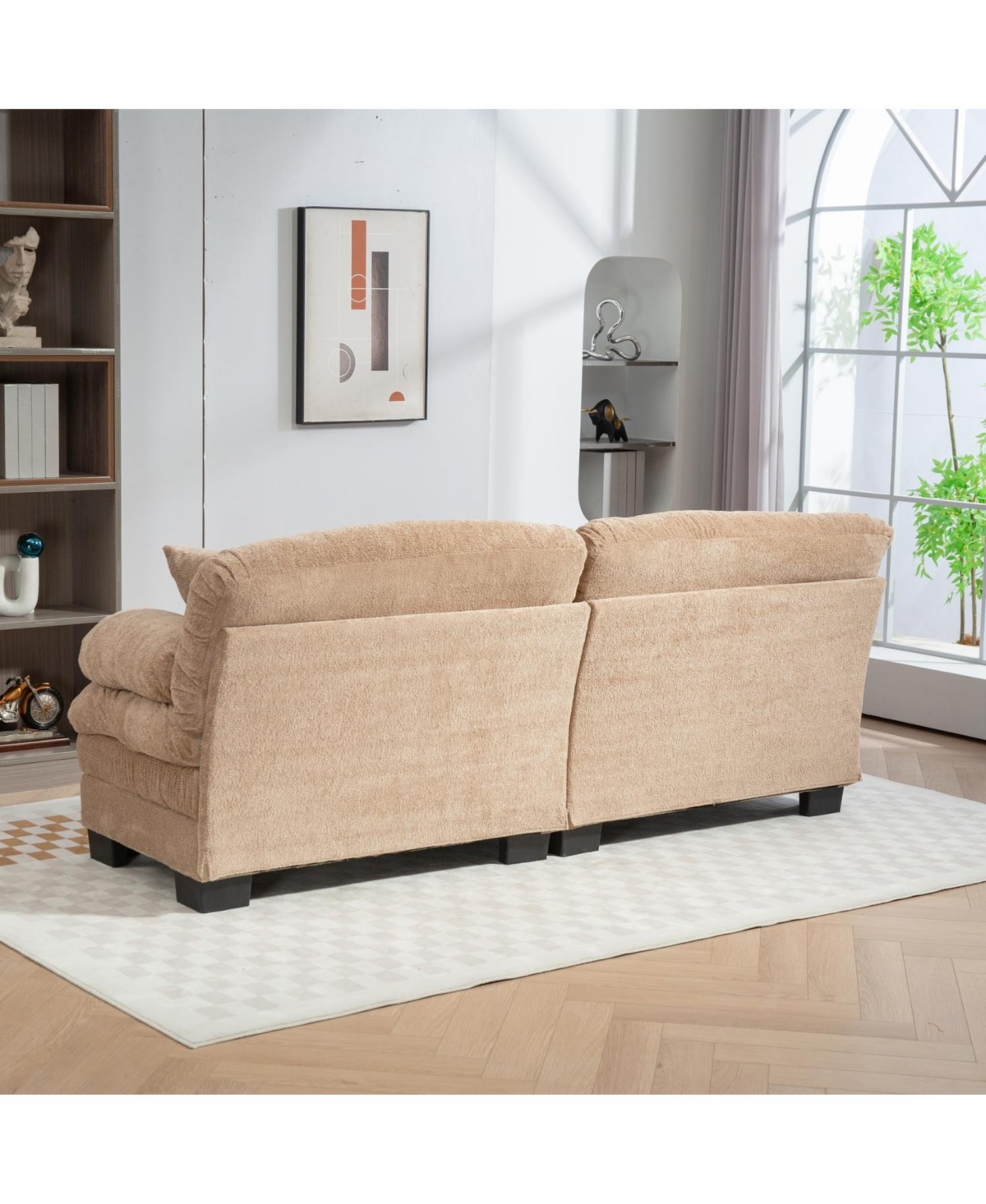 Streamdale Khaki Chenille Sectional Sofa Sleeper
