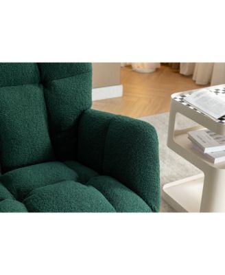 Teddy Fabric Rocking Chair With Adjustable Footrest