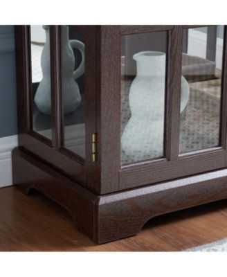 Streamdale LED Display Cabinet with Adjustable Shelves, Lattice Doors