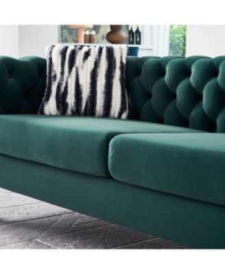 Streamdale Chesterfield Modern Tufted Velvet Living Room Sofa, 84.25"W Couch,Green