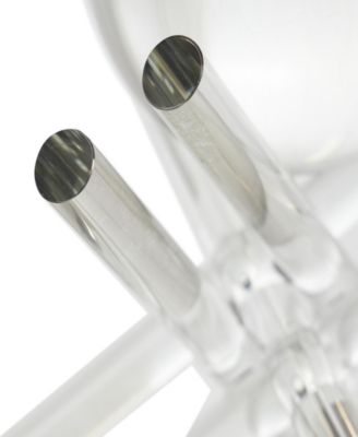 Crystal Jack Inspired Decorative Sculpture with Clear Resting Orbs, Set of 2