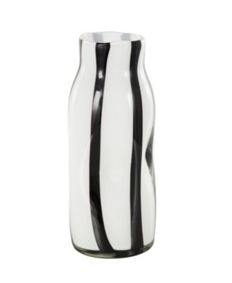 Glass Concaved Round Decorative Vase, 12"