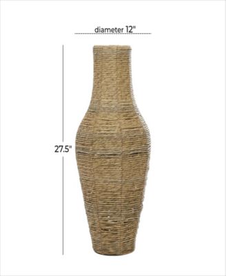 Faux Seagrass Handmade Tall Woven Floor Decorative Vase, 28"