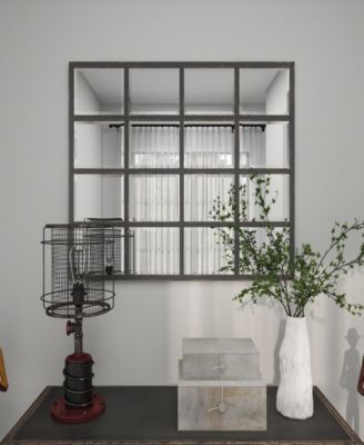 45" Metal Window Pane Inspired Room Wall Mirror