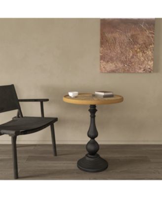 Retro Wooden End Table, Accent Coffee Table, Small Round Side Table