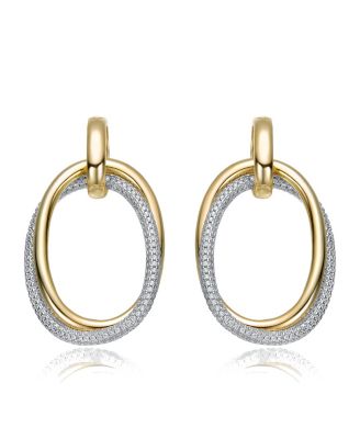 14K Gold Plated Cubic Zirconia Stud Earrings