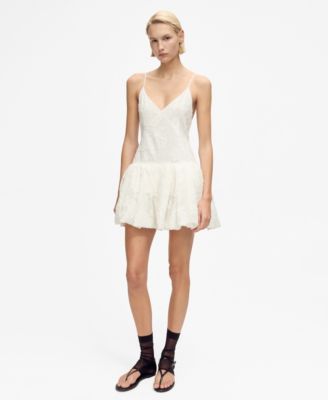 MANGO - Women's Balloon-Effect Textured Dress