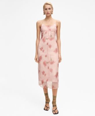 MANGO - Women's Floral-Print Combined Dress