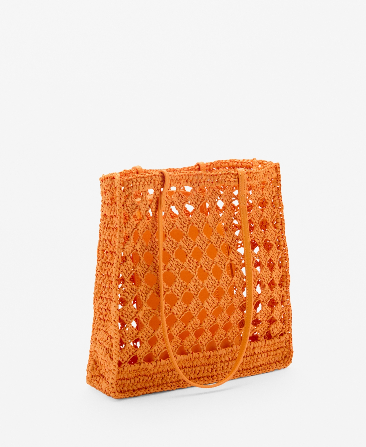 Mango Women's Natural Fiber Openwork Shopper Bag