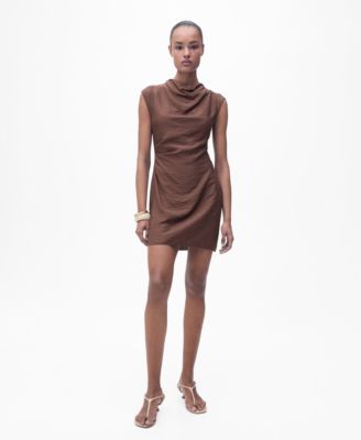 MANGO - Women's Draped Textured Dress