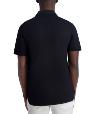 Men's Short Sleeve Collared Knit Button Front T-Shirt