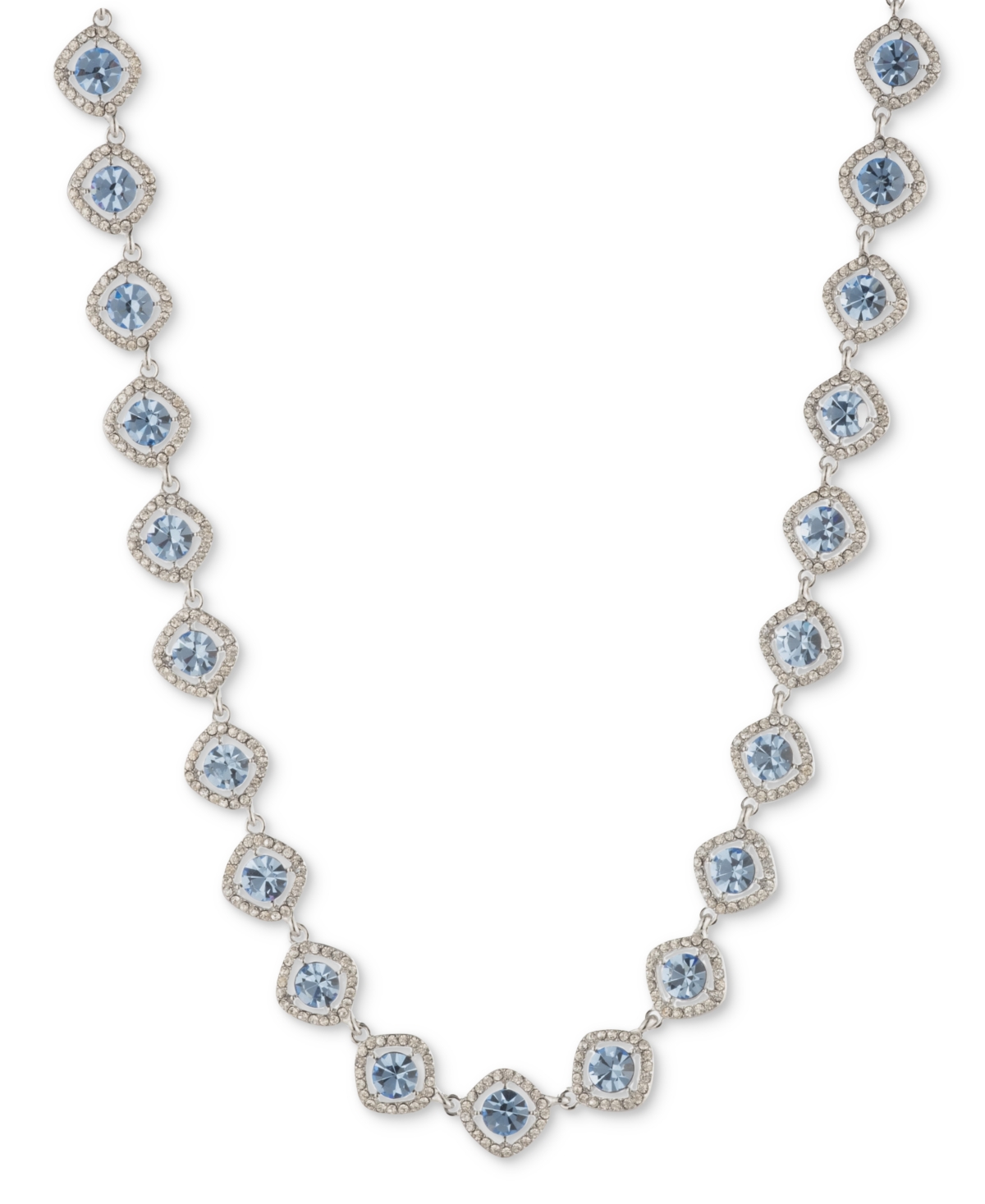 Givenchy Silver-tone Pave & Color Crystal Collar Necklace, 16" + 3" Extender