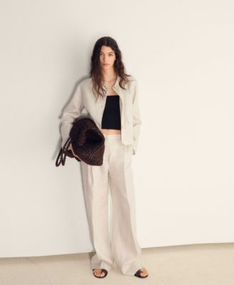 Women's Pleated Linen Pants