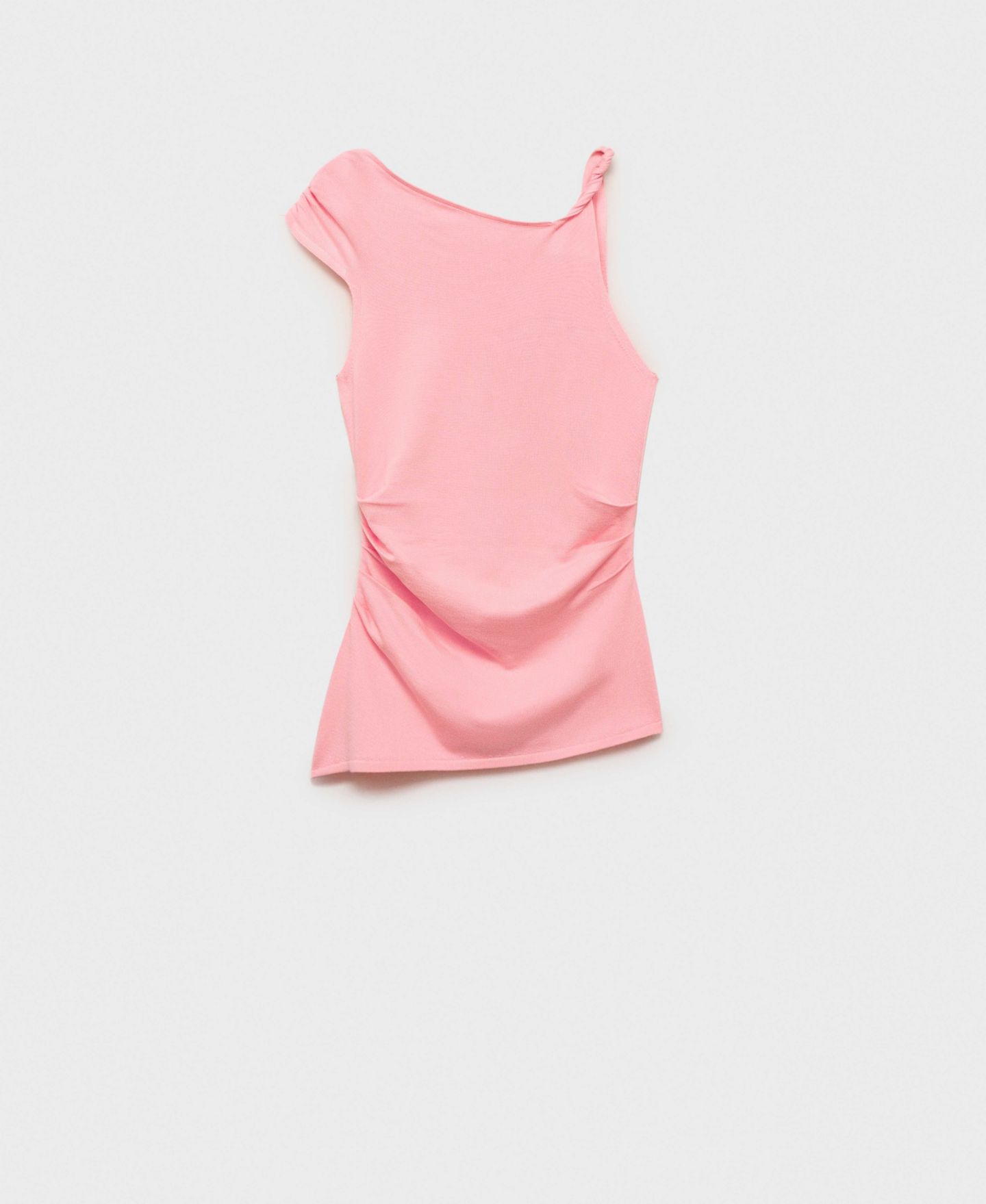 Женский топ Mango Asymmetrical Fine-Knit, цвет: Фуксия — фото 4