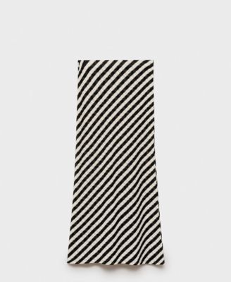 MANGO - Women's Long Striped Knit Skirt